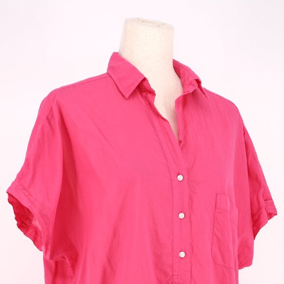 GRAYSON The Artist Short Sleeve Shirt Lightweight Cotton in Hot Pink Size 2/S - Picture 3 of 6